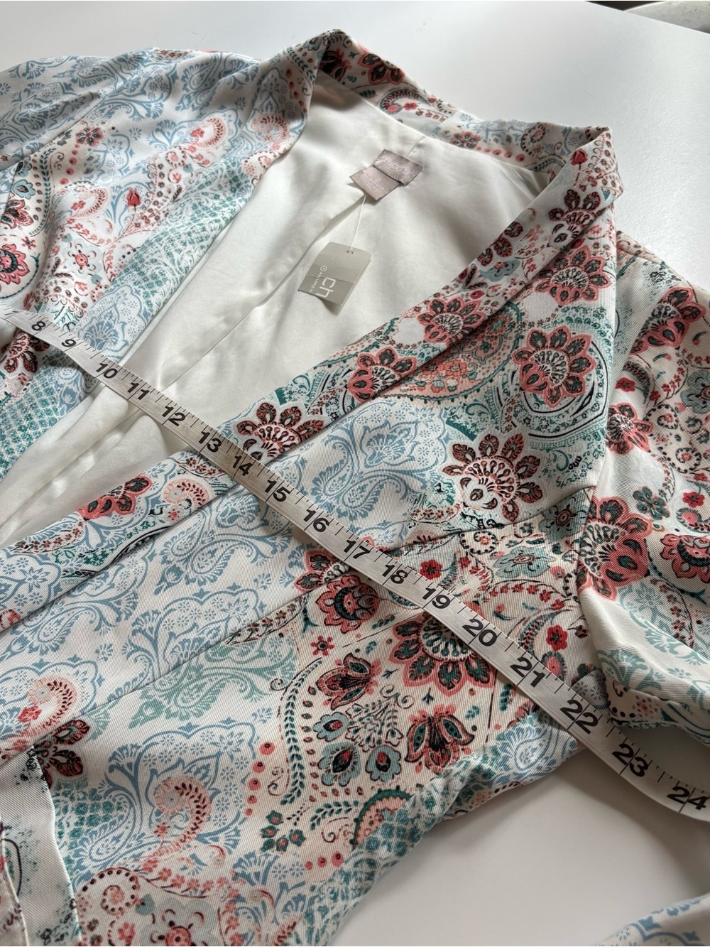 Chico’s Moroccan Elegance blazer Large Paisley coastal grandma NWT - Picture 9 of 13
